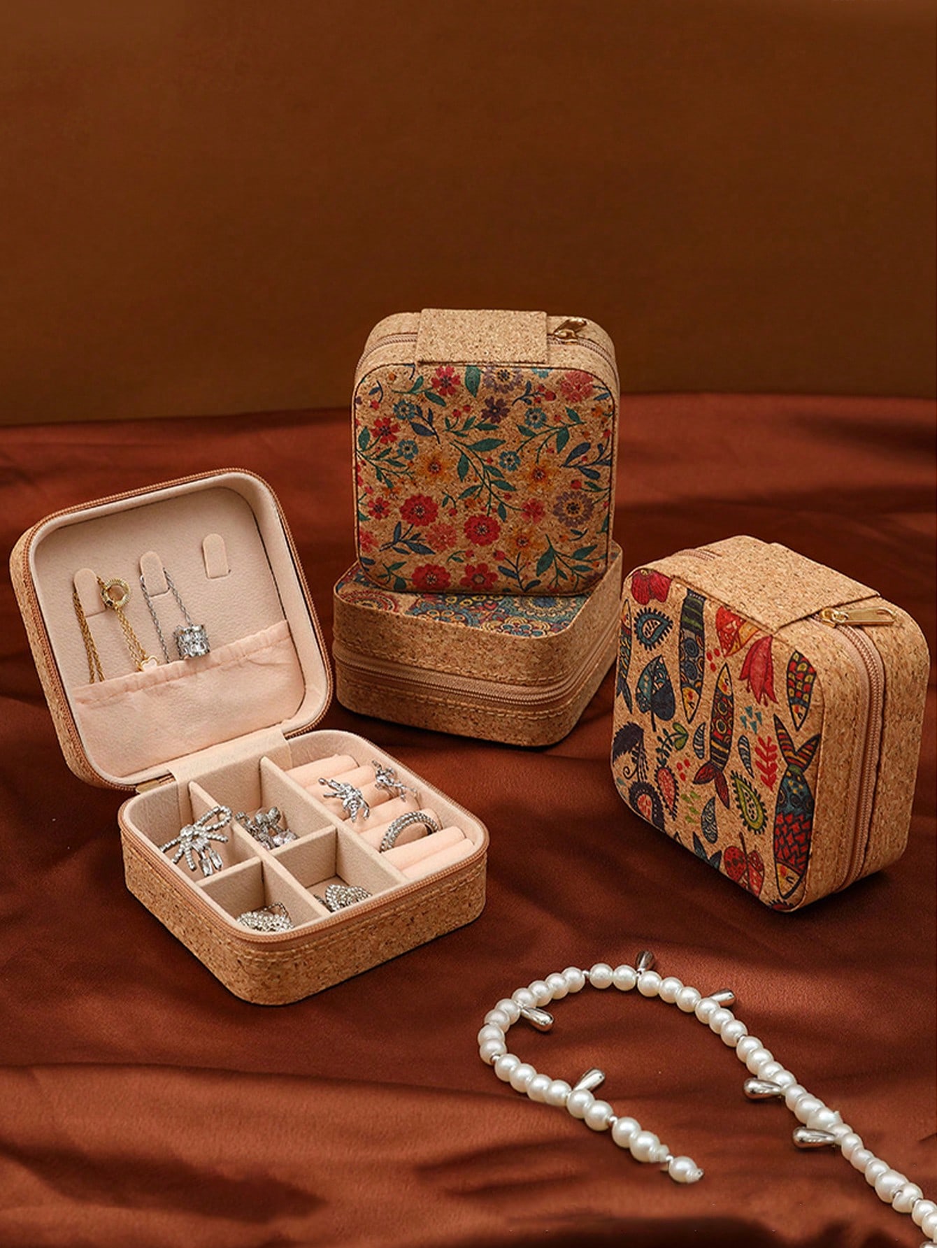 Travel Accessories Jewelry - 정사각형 빈티지 보헤미안 패턴 여행용 보석