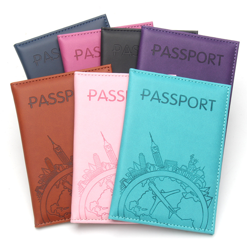 Travel Accessories India - 글로벌 플라이트 프린트 여권 케이스 가죽