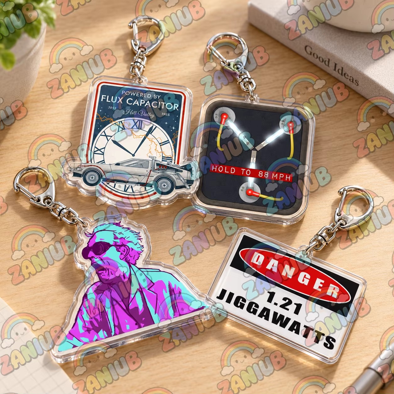 레트로 스타일의 타임머신 델로리언 플럭스 커패시터 키링 - Travel Accessories Jewelry 리뷰 및 가격