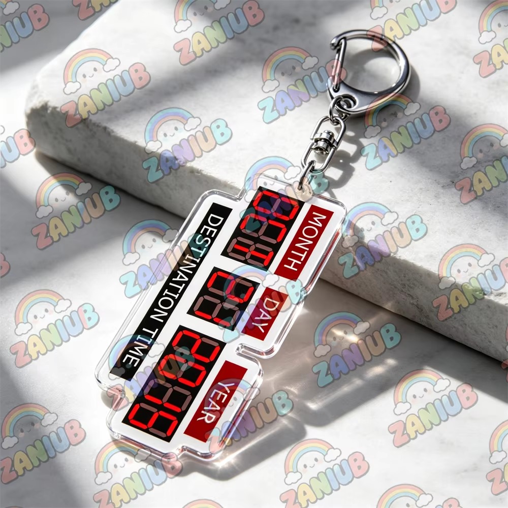 레트로 스타일의 타임머신 델로리언 플럭스 커패시터 키링 - Travel Accessories Jewelry 리뷰 및 가격