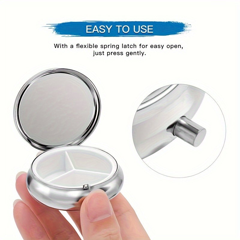 1개입 휴대용 평면형 원형 금속 알약 케이스로, 화려한 - Travel Accessories As Gifts 리뷰 및 가격