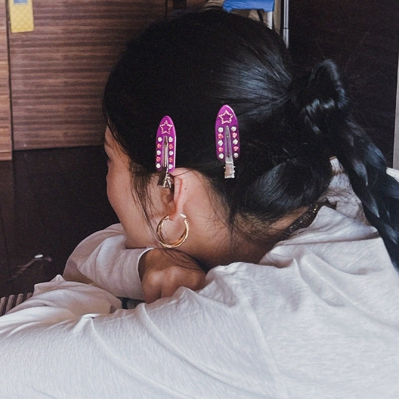 러브 하트 라인 석 앞머리 클립 아가 디자인 헤어 클로 - Travel Accessories Jewelry 리뷰 및 가격