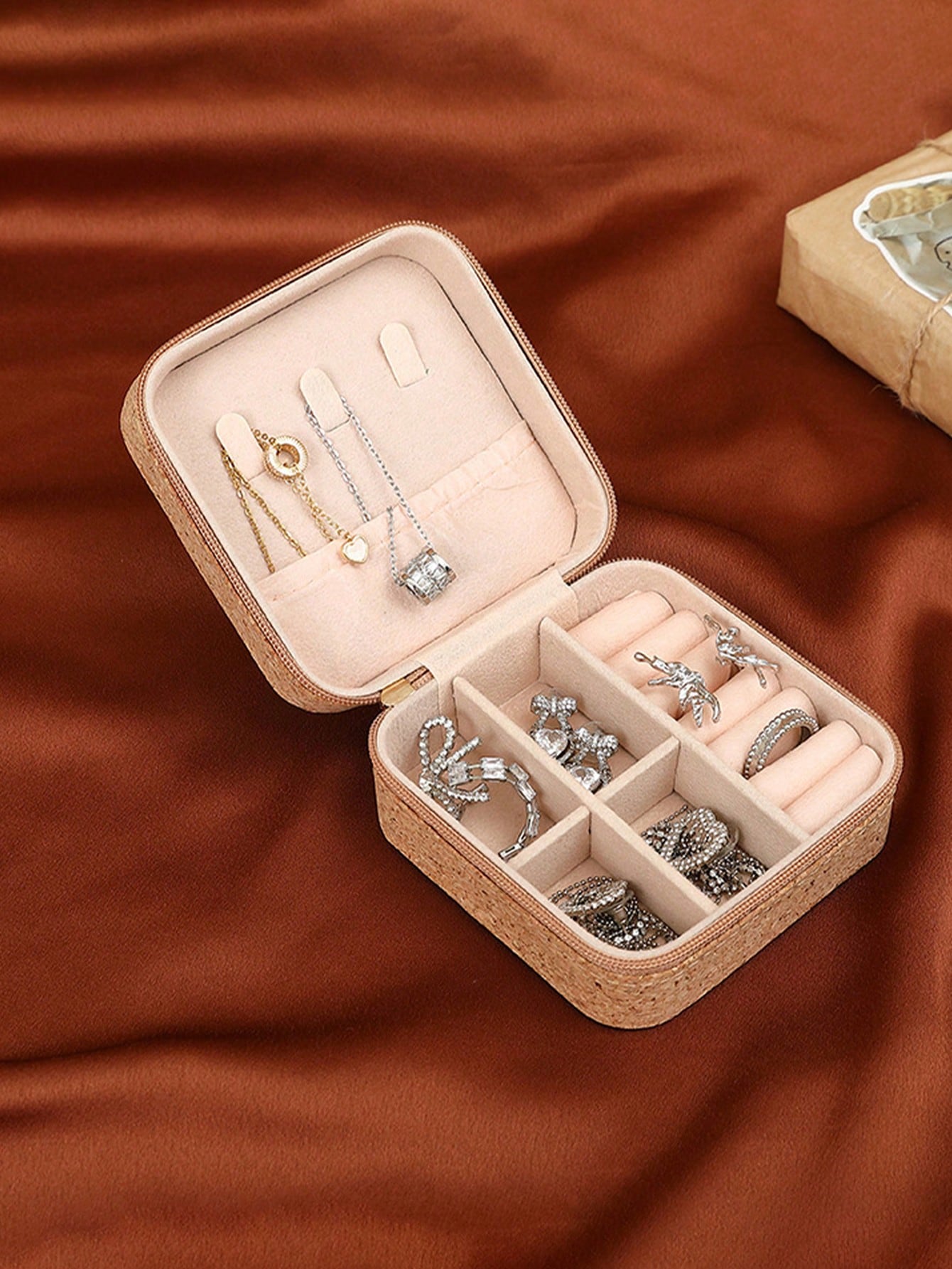 정사각형 빈티지 보헤미안 패턴 여행용 보석 케이스 귀걸 - Travel Accessories Jewelry 리뷰 및 가격
