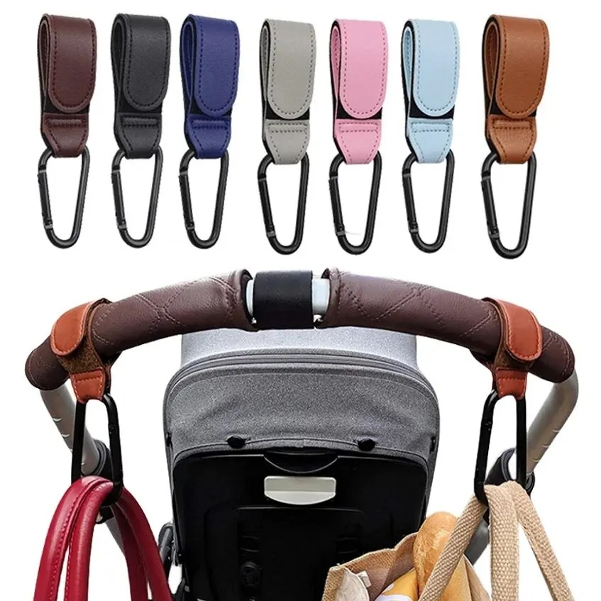 2개 가죽 카트 훅 유모차 훅 PU 조절 가능한 유모차 - Travel Accessories Baby 리뷰 및 가격