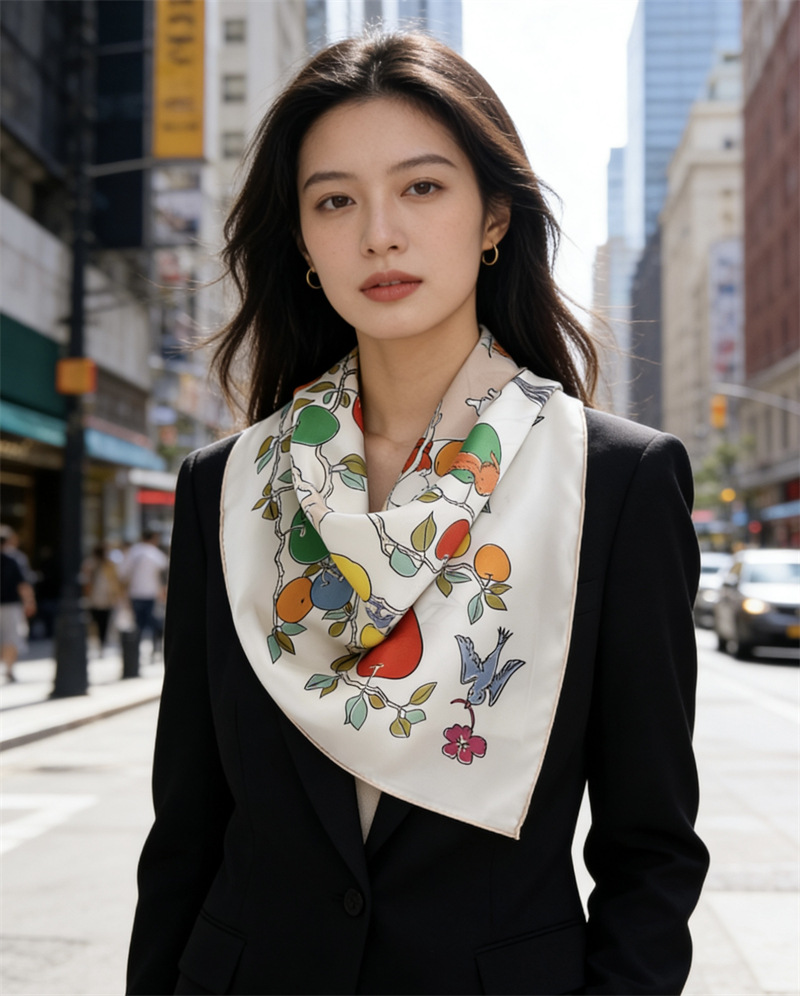 AB 페이스 프린트 실크 스카프 18MM 여성용 핸드롤 - Travel Accessories Aesthetic 리뷰 및 가격