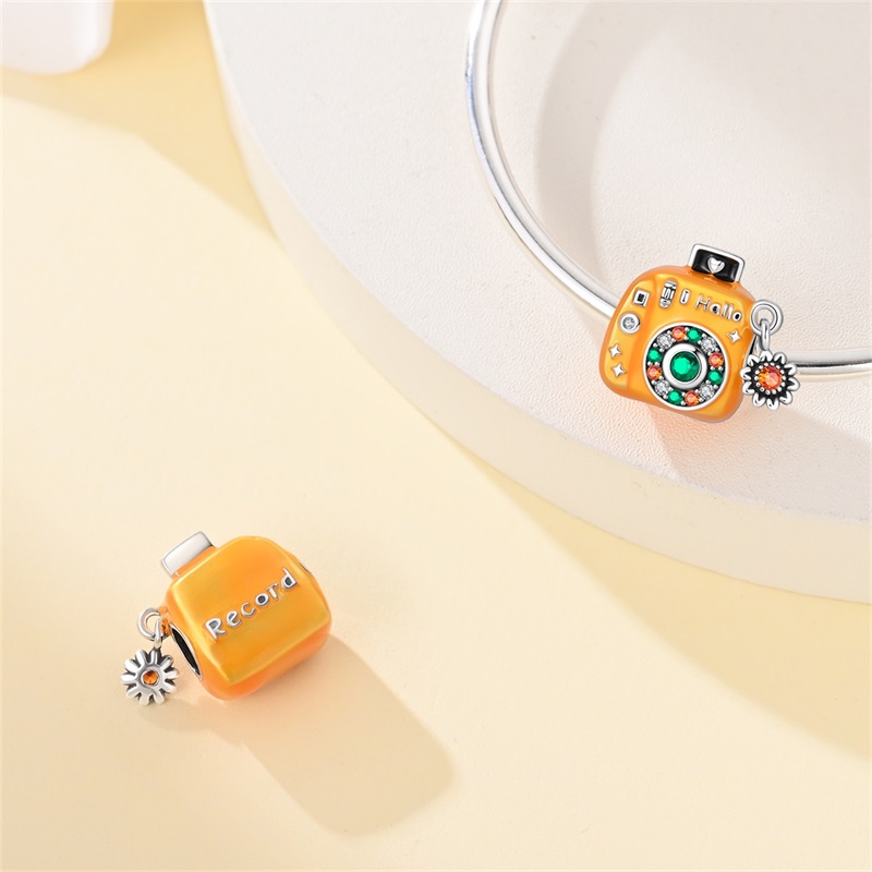 925 스털링 실버 빈티지 카메라 참 CZ 지르콘 비즈 - Travel Accessories India 리뷰 및 가격